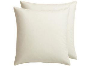 4003589047578 - Federkissen OTTO KELLER Große Auswahl Kopfkissen Gr B L 80 cm x 80 cm Baumwolle 2 St beige (creme) Allergiker Kopfkissen