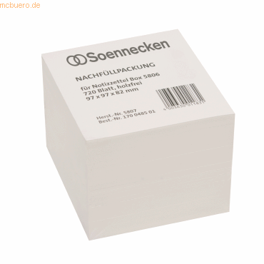 4003630011831 - Notizzettel lose 5807 97x97x82cm  weiß Papier inkl 720 Notizzettel 4003630011831 720 Blatt