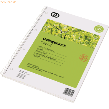 4003630023445 - Collegeblock 2367 oeco Recycling Lineatur 22   liniert mit Rand innen A4 70g grün 80 Blatt 4003630023445 Soennecken