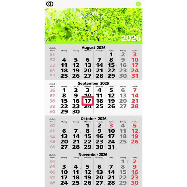 4003630034168 - Wandkalender 5103-26 oeco 33x588cm (BxH) 2026 4003630034168 Soennecken