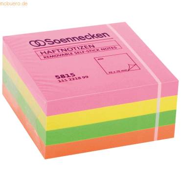 4003630136992 - Haftnotizen 5815 76x76mm 4-farbig sortiert quadratisch 4003630136992 400 Blatt