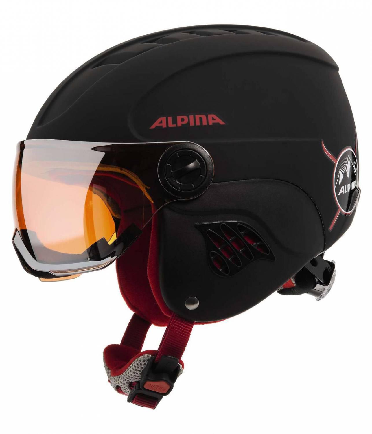 4003692227645 - Carat Le Visor Kinderskihelm (Größe 48-52 cm 30 black red matt)