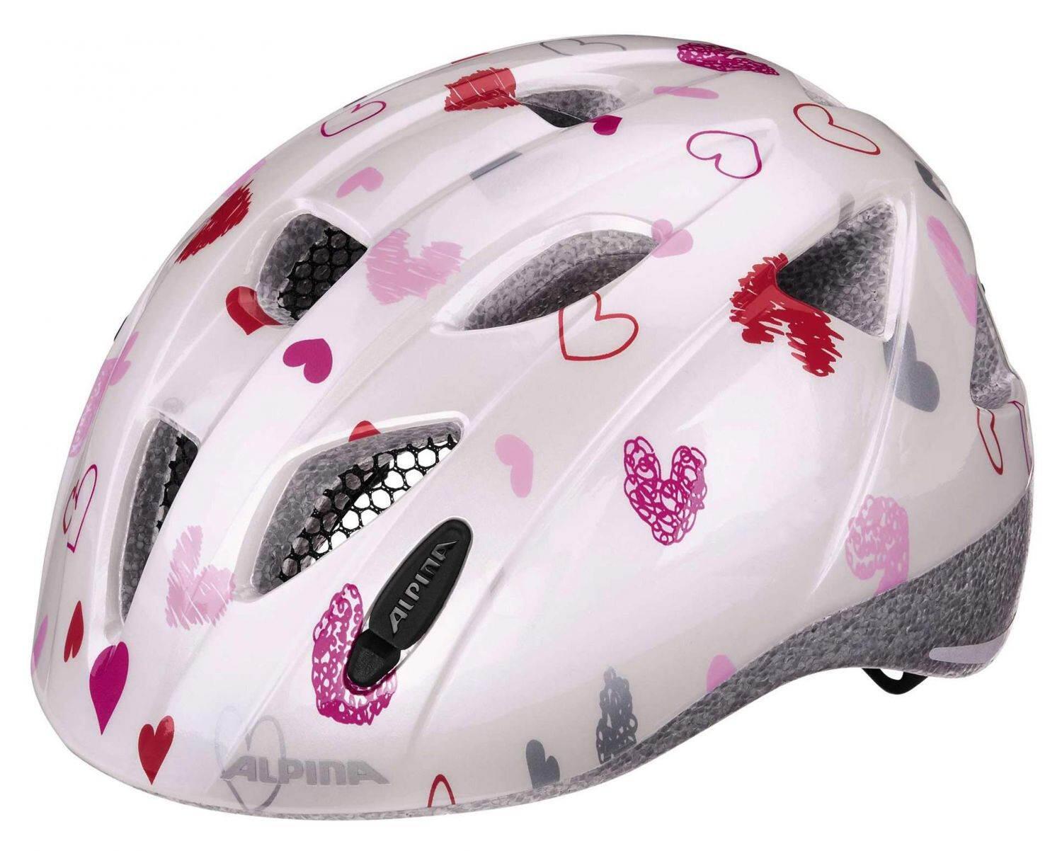 4003692238542 - Ximo Kinderfahrradhelm (Größe 45-49 cm 11 white hearts)