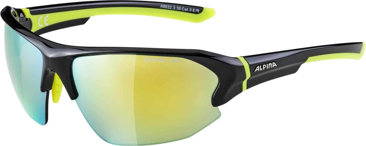 4003692286949 - Lyron HR Sportbrille (Farbe 335 black neon yellow Scheibe Ceramic mirror yellow mirror (S3))