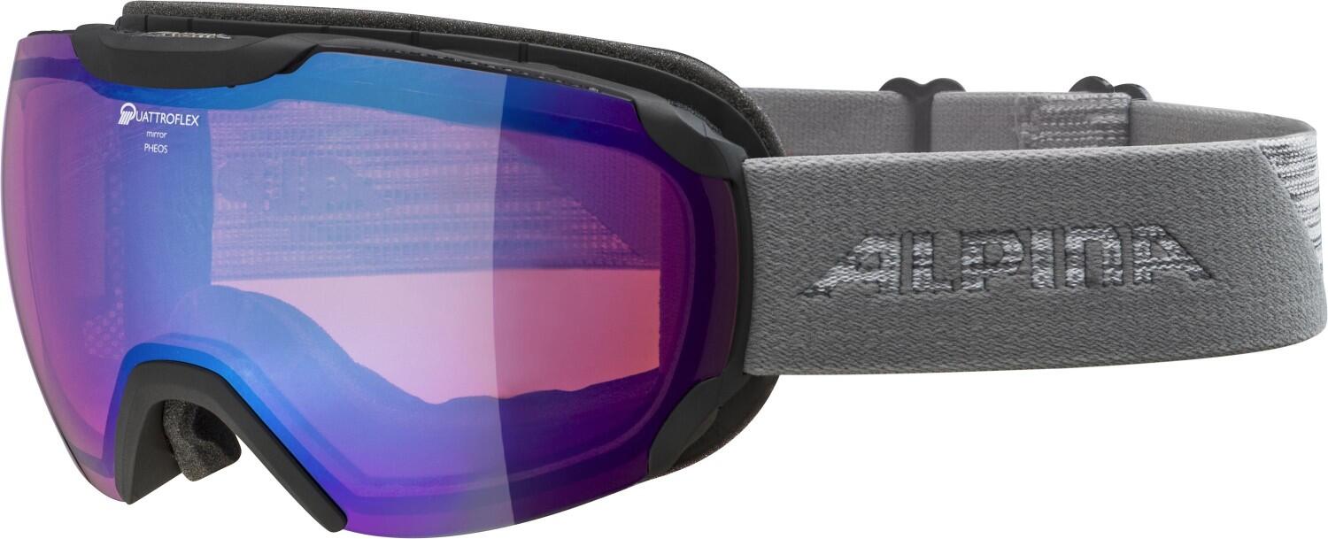 4003692288738 - Pheos Quattroflex Skibrille (Farbe 835 schwarz grau Scheibe QUATTROFLEX HICONMIRROR blau)