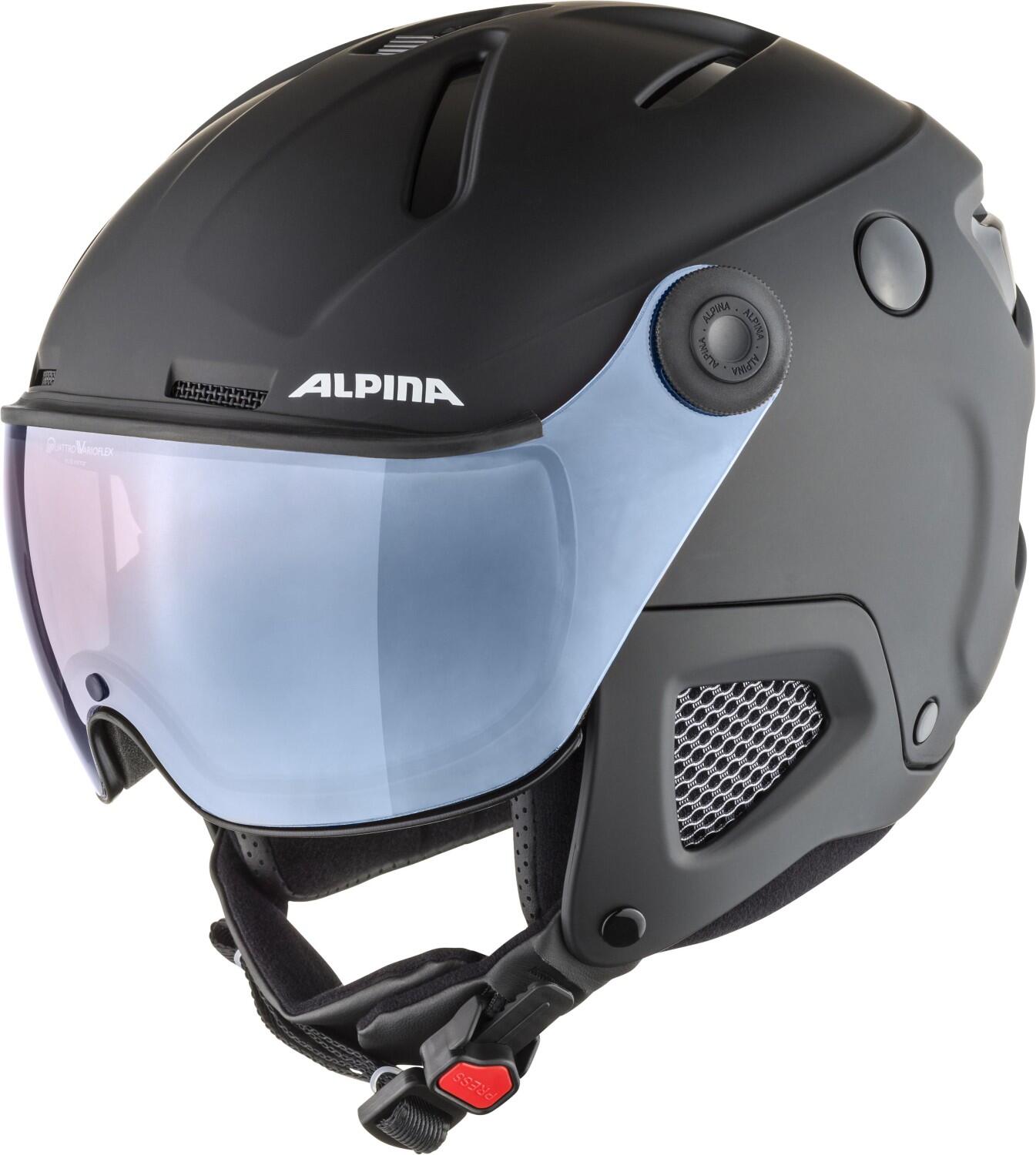 4003692291752 - Attelas Visor QVM Skihelm (Größe 53-58 cm 33 black matt (blue Visor))