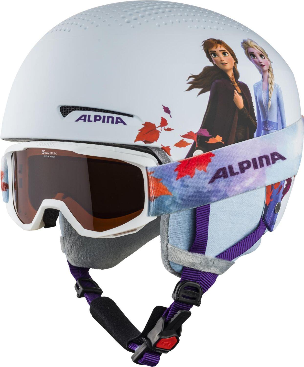 4003692298768 - Zupo Disney Set Skihelm inklusive Skibrille (Größe 48-52 cm 81 Frozen II inkl Piney white)