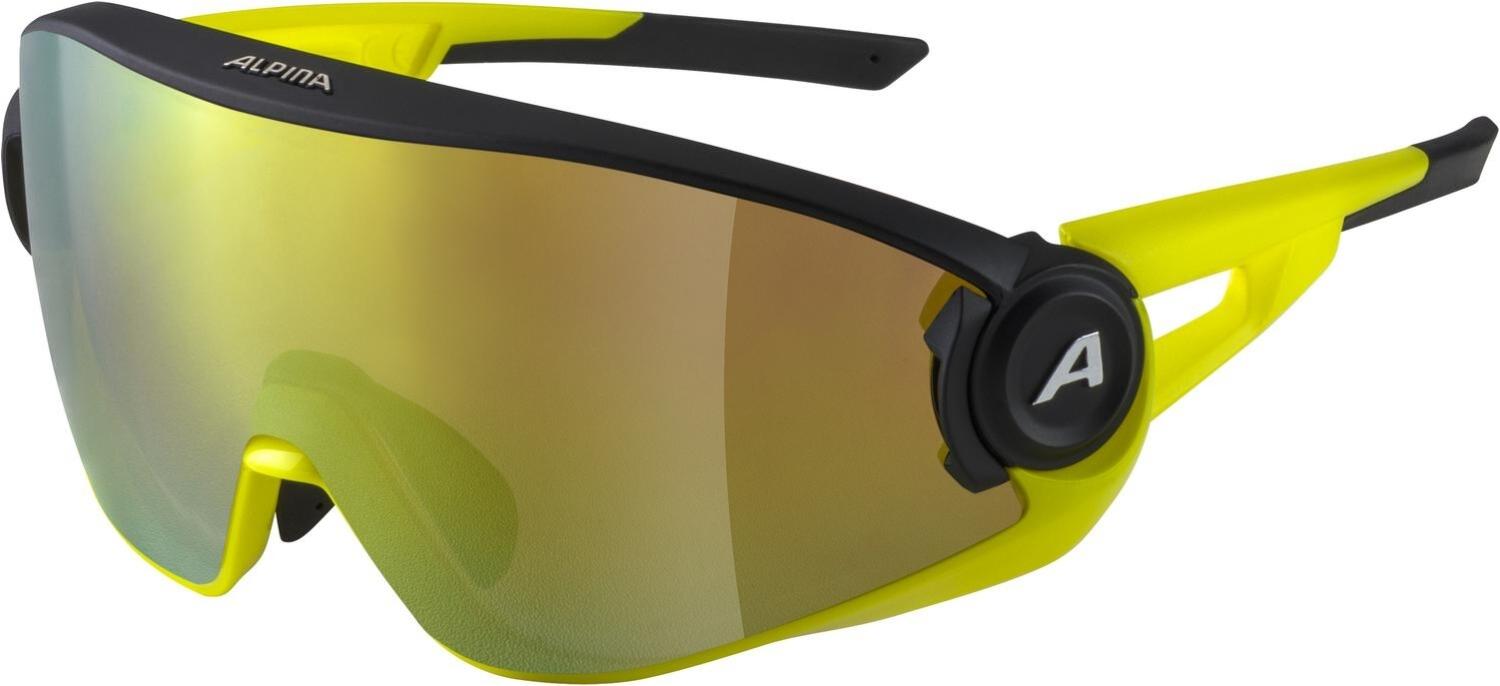 4003692299505 - 5W1NG Q+CM Sportbrille (Farbe 532 black matt neon yellow Quattroflex+CM Scheibe yellow mirror (S3))