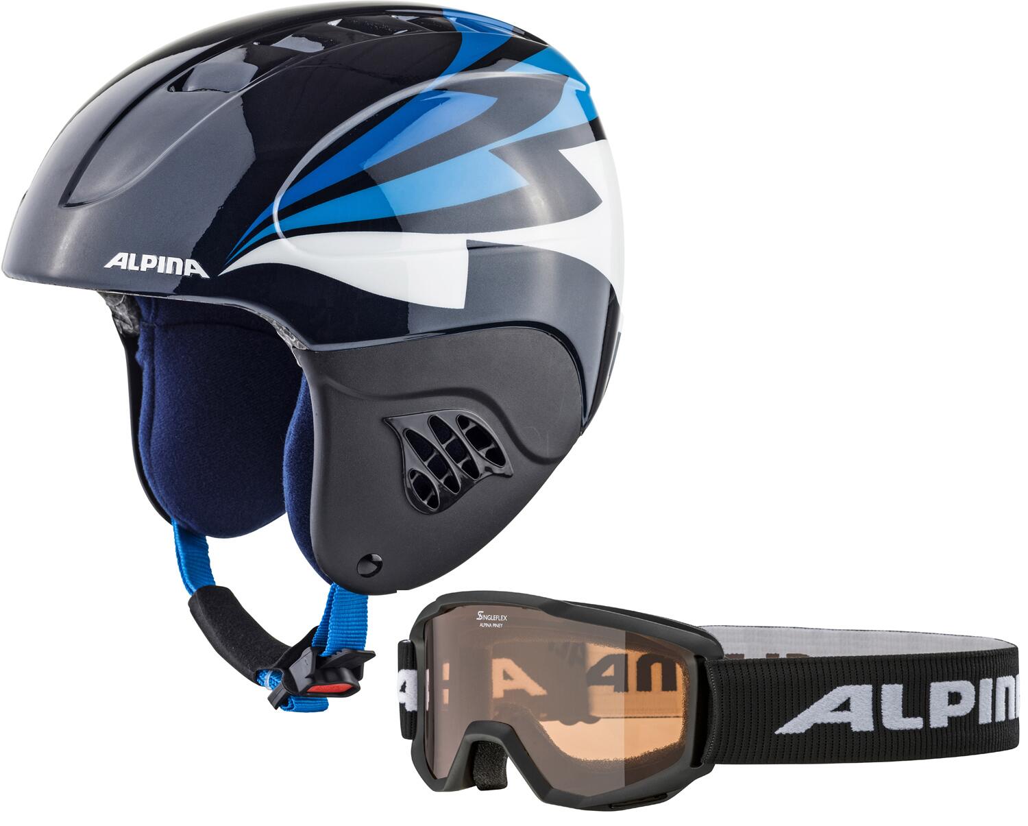 4003692300997 - Carat Set Skihelm mit Skibrille (Größe 51-55 cm 81 night blue gloss inkl Piney schwarzer Rahmen)