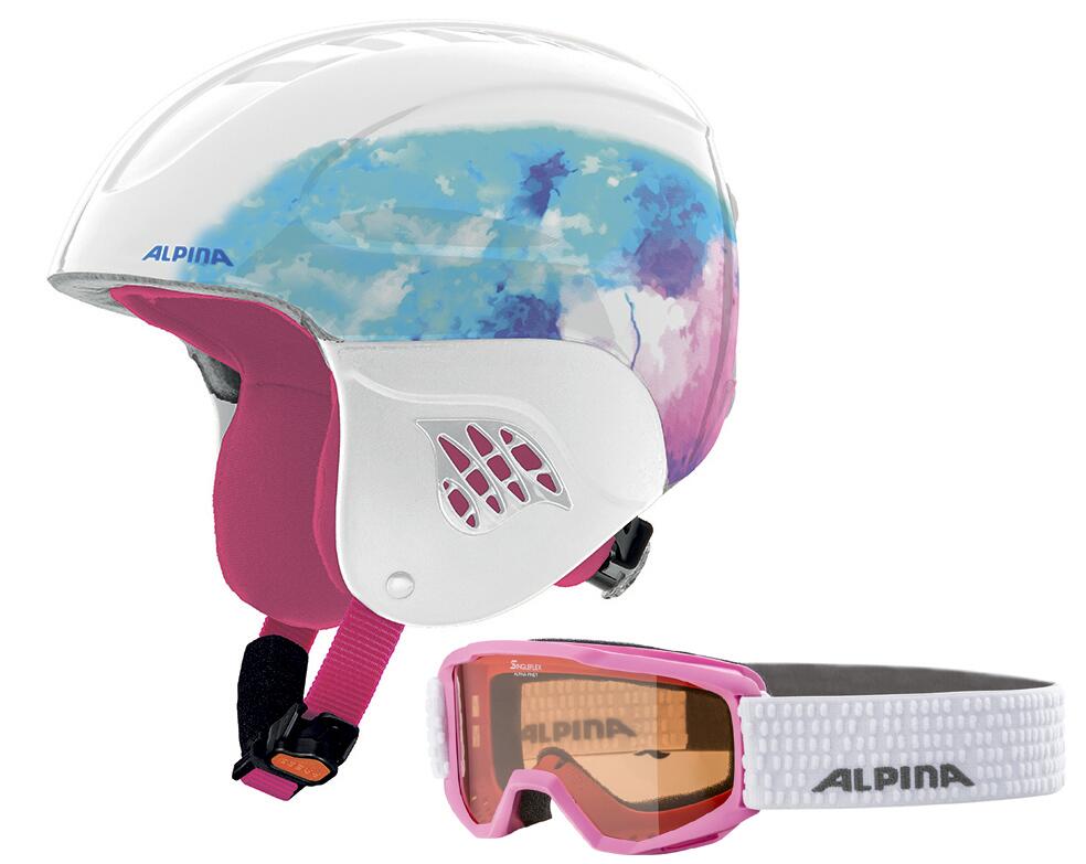 4003692301468 - Carat Set Skihelm mit Skibrille (Größe 54-58 cm 51 periwinkle gloss inkl Piney rosè white Rahmen)