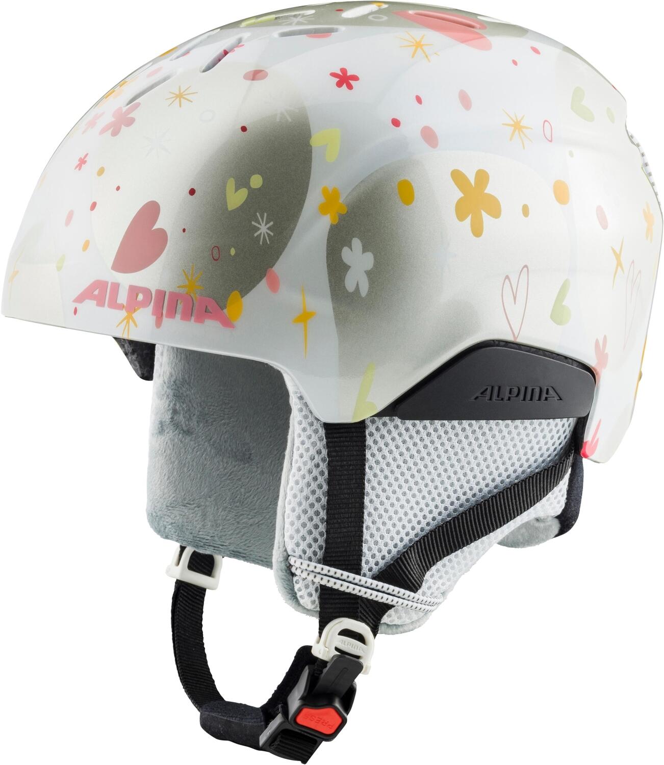 4003692313713 - Pizi Kinder Skihelm (Größe 51-55 cm 11 pearlwhite hearts gloss)