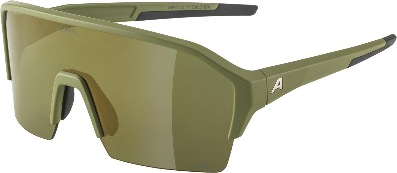 4003692314574 - RAM HM+ Sportbrille Halbrahmen (Farbe 071 olive matt Scheibe Q-Lite gold mirror (S3))