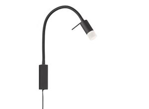 4003694304283 - Wandleuchte Wandlampe Schlafzimmerlampe LED Leseleuchte Flexo-Arm Schwarz H 40cm