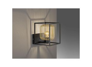 4003694304337 - Fischer&honsel - Wandleuchte Wandspot Flurleuchte Metall Schwarz Gold Schlafzimmerlampe l 23 cm