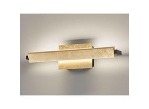 4003694304887 - LED Wandleuchte PARE schwenkbar & dimmbar - Blattgoldfarben   Schwarz 40cm lang