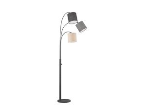 4003694403603 - Fischer&honsel - Stehlampe shade mehrflammig Schwarz 3 Lampenschirme Leinen - 186cm groß