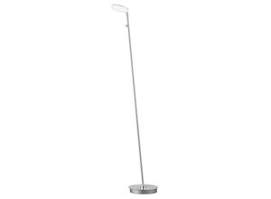 4003694403955 - Fischer&honsel - Verstellbare led Stehlampe Leselampe dent Silber mit Dimmer - Höhe 135cm