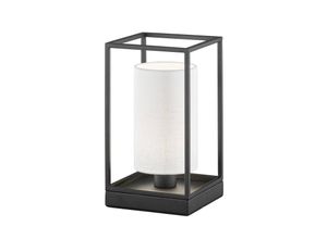 4003694505772 - Fischer & Honsel 50577 Tischleuchte GILLI E14 1x25W Metall sandschwarz Leinenstoff PVC weiß L16cm B16cm H285cm mit Schnurschalter