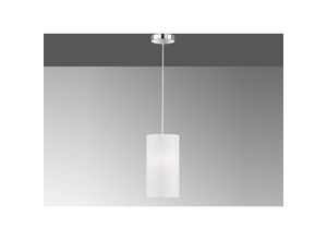 4003694605786 - Fischer&honsel - 60578 Hängeleuchte thor E27 1x40W Metall chromfarben Stoff weiß mit Dekor H150cm Ø16cm dimmbar