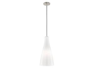 4003694607506 - 60750 Hängeleuchte zeal E27 1x60W Metall nickelfarben matt Glas opal H140cm Ø23cm dimmbar - Fischer&honsel