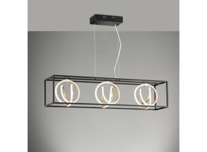 4003694609142 - Fischer&honsel - Hängelampe Pendellampe Wohnzimmerlampe Dimmer Fernbedienung schwarz gold led cct