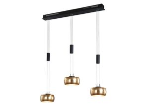 4003694610926 - LED Pendelleuchte COLETTE Gold 3flammig höhenverstellbar & dimmbar 100cm lang