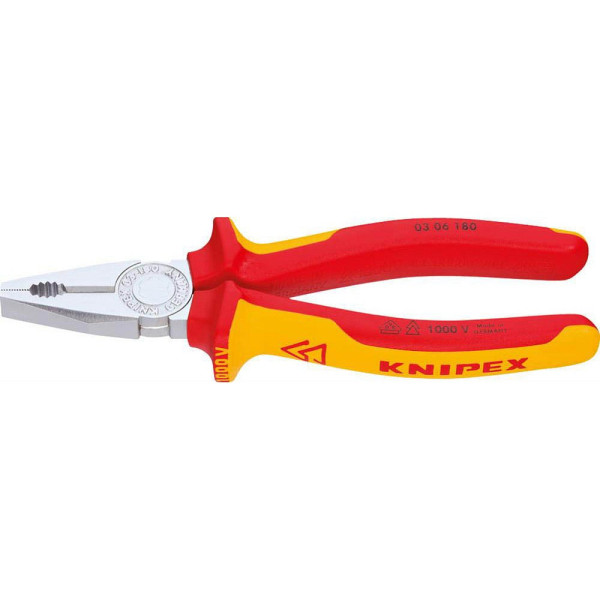 4003773021926 - KNIPEX 03 06 180 Kombizange isoliert mit Mehrko-Hülle VDE verchromt 180 mm