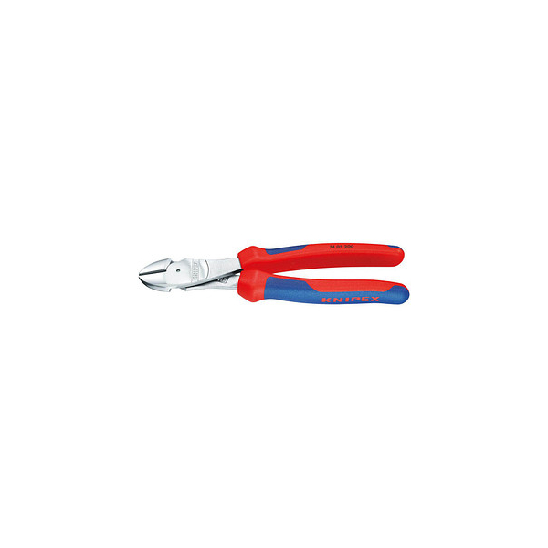 4003773022961 - Kraft-Seitenschneider verchromt mit Mehrkomponenten-Hüllen 160 mm 74 05 160 - Knipex