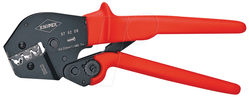 4003773025498 - 97 52 09 Crimpzange auch f 2-Handbedien KST-Hülle brün 250 mm - Knipex