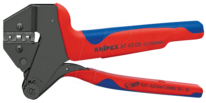 4003773031031 - Knipex-Werk 97 43 05 Crimpzange Unisolierte offene Steckverbinder 05 bis 6 mm²