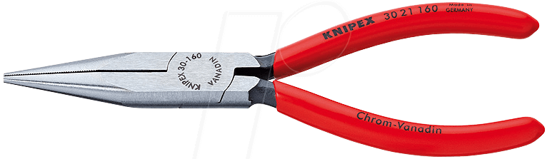 4003773042433 - KNIPEX Lange Nasenzange 30 21 140 Kunststoffabdeckung 42 mm Rot Chrom Vanadium Elektrostahl