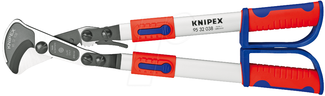 4003773071556 - Knipex-Werk 95 32 038 Ratschen-Kabelschere Geeignet für (Abisoliertechnik) Alu- und Kupferkabel ein- und mehrdrähtig 38 mm 280 mm²