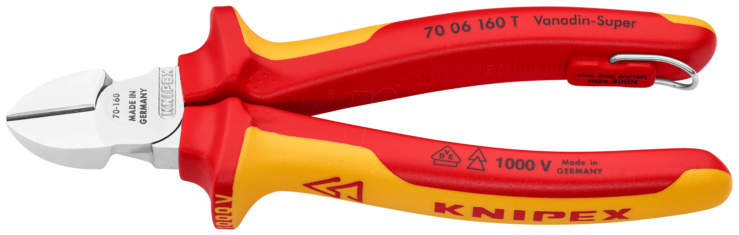 4003773081463 - Seitenschneider vde tt mit Mehrkomponenten-Griffen 160mm Knipex