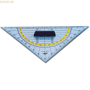 4003801035987 - Kunststoff-Geometriedreieck 526 glasklar 16cm mit abnehmbarem Griff 4003801035987 WEDO