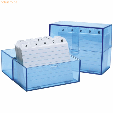 4003801802824 - Karteibox A7 200 Karten incl Karten und Register transluzent bla 4003801802824 - Karteibox A7 200 Karten incl Karten und Register transluzent bla