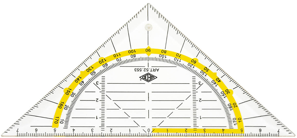 4003801863764 - Geodreieck flexibel Hypotenuse 160 mm transparent