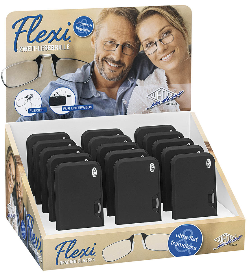 4003801863863 - Zweit-Lesebrille Flexi bügellos 15er Display