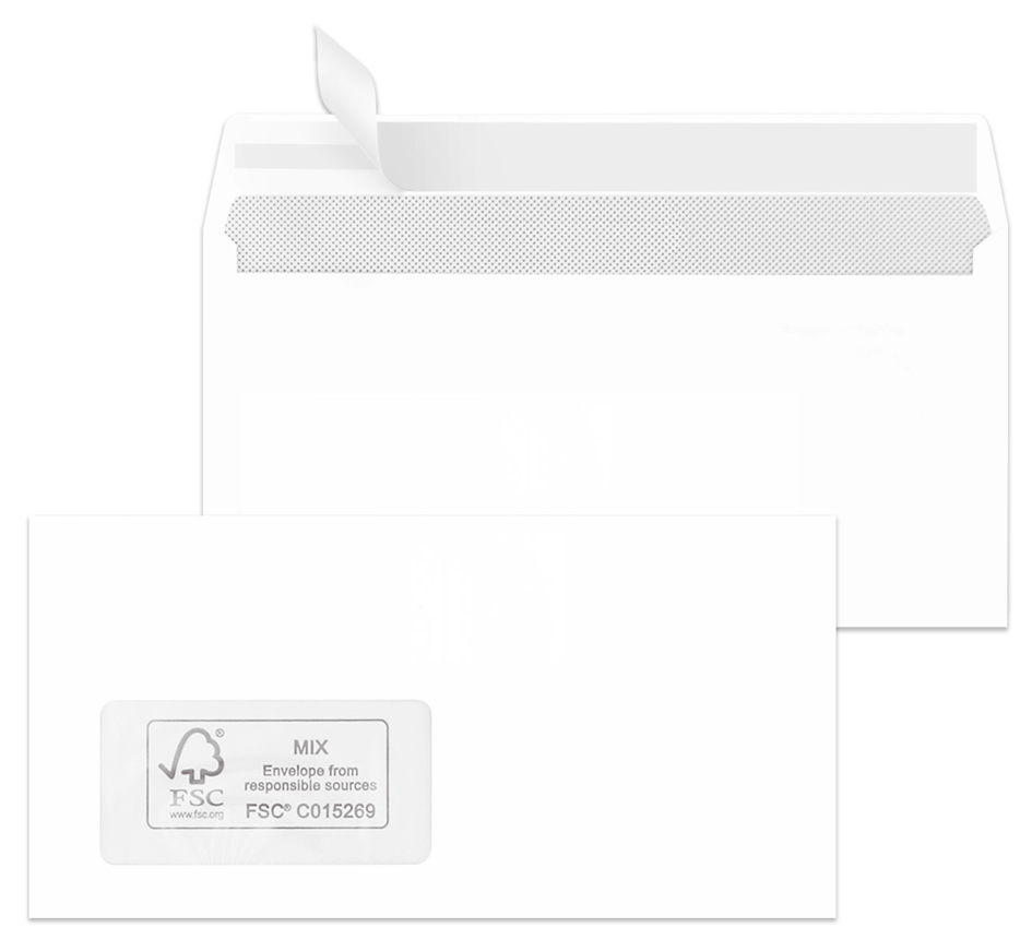 4003928015862 - Briefumschläge DIN lang FSC haftklebend weiß