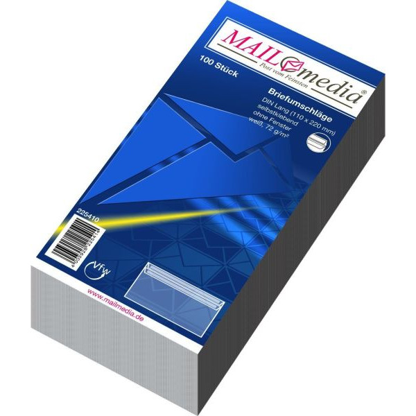 4003928225414 - Briefumschlag 30002388 Din Lang ohne Fenster selbstklebend 72g weiß 4003928225414 100 Stück 4003928225414 - Briefumschlag 30002388 Din Lang ohne Fenster selbstklebend 72g weiß 4003928225414 100 Stück