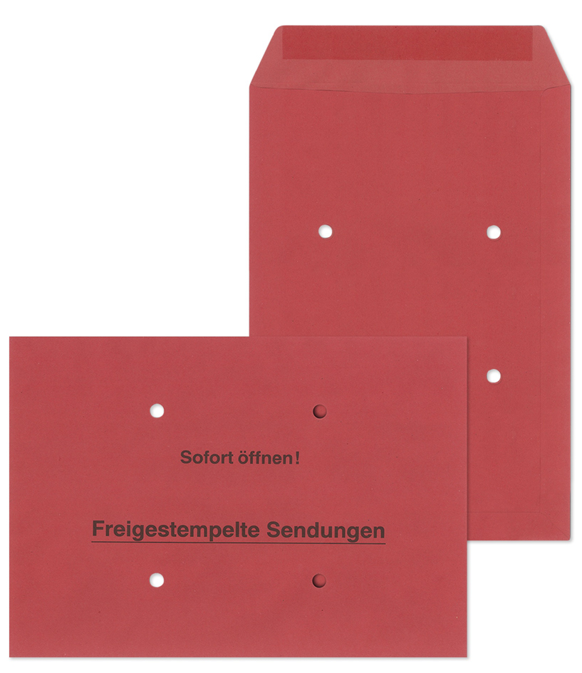 4003928891091 - Versandtasche Freigestempelte Sendungen B4 rot