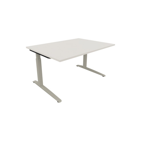 4003969071612 - Schreibtisch All in One 810023001 manuell höhenverstellbar 65-85cm (H) 140x100cm (BxT) rechteckig weiß silberaluminium 40 4003969071612 - Schreibtisch All in One 810023001 manuell höhenverstellbar 65-85cm (H) 140x100cm (BxT) rechteckig weiß silberaluminium 40
