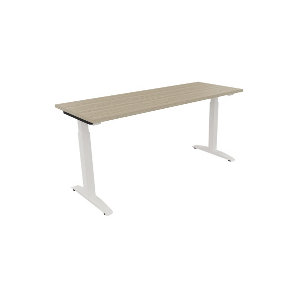 4003969072725 - Schreibtisch All in One 810024971 manuell höhenverstellbar 65-85cm (H) 160x60cm (BxT) rechteckig eiche natur   verkehrsweiß