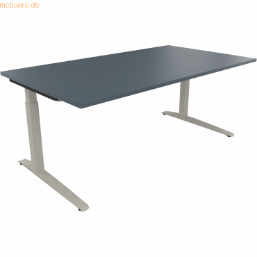 4003969073661 - Schreibtisch All in One 810025782 manuell höhenverstellbar 65-85cm (H) 180x100cm (BxT) rechteckig lavagrau silberaluminium 4003969073661 - Schreibtisch All in One 810025782 manuell höhenverstellbar 65-85cm (H) 180x100cm (BxT) rechteckig lavagrau silberaluminium