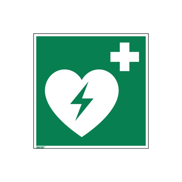 4003969098862 - Neutralware - Hinweisschild 20 x 20 cm (b x 20 x 20 cm (b x h) E010 Defibrillator als Fahnenschild Hart-PVC