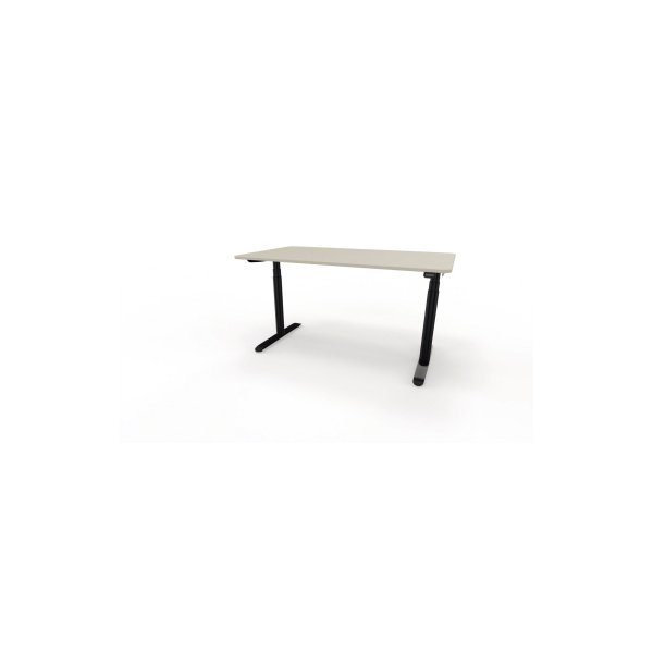 4003969124189 - Sitz-Steh-Schreibtisch selab e-desk 815018981 elektrisch höhenverstellbar 65-128cm (H) 140x90cm (BxT) rechteckig lichtgrau 