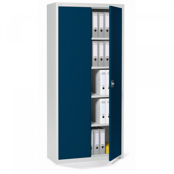 4003969161795 - Flügeltürenschrank 820202053 abschließbar 5 OH stahlblau lichtgrau 92x195x42cm (BxHxT) 4003969161795 Soennecken