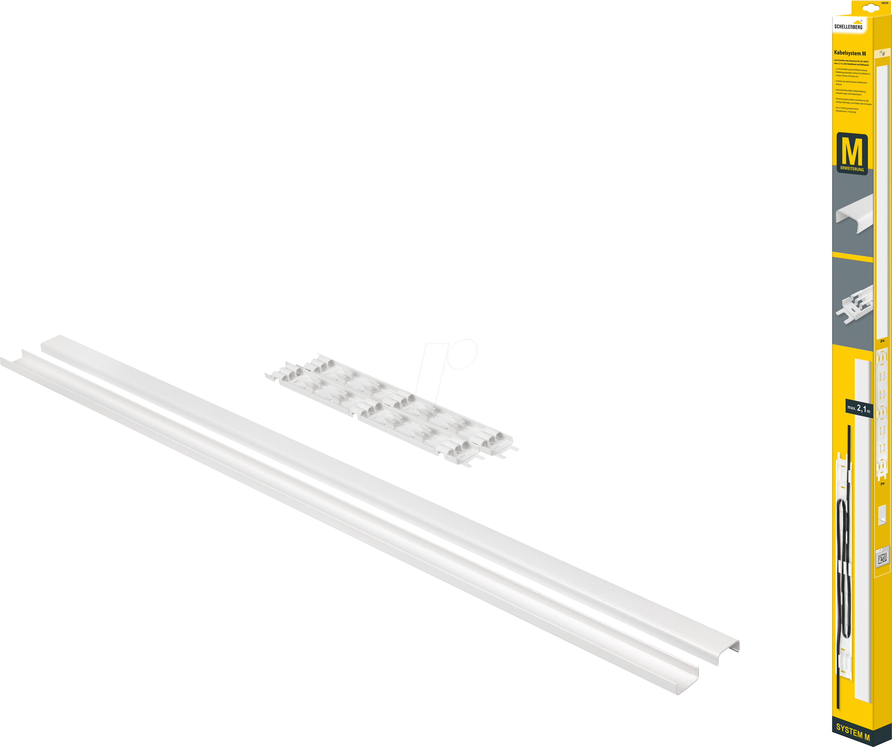 4003971200284 - Kabelkanal System M weiß 210 cm Erweiterung