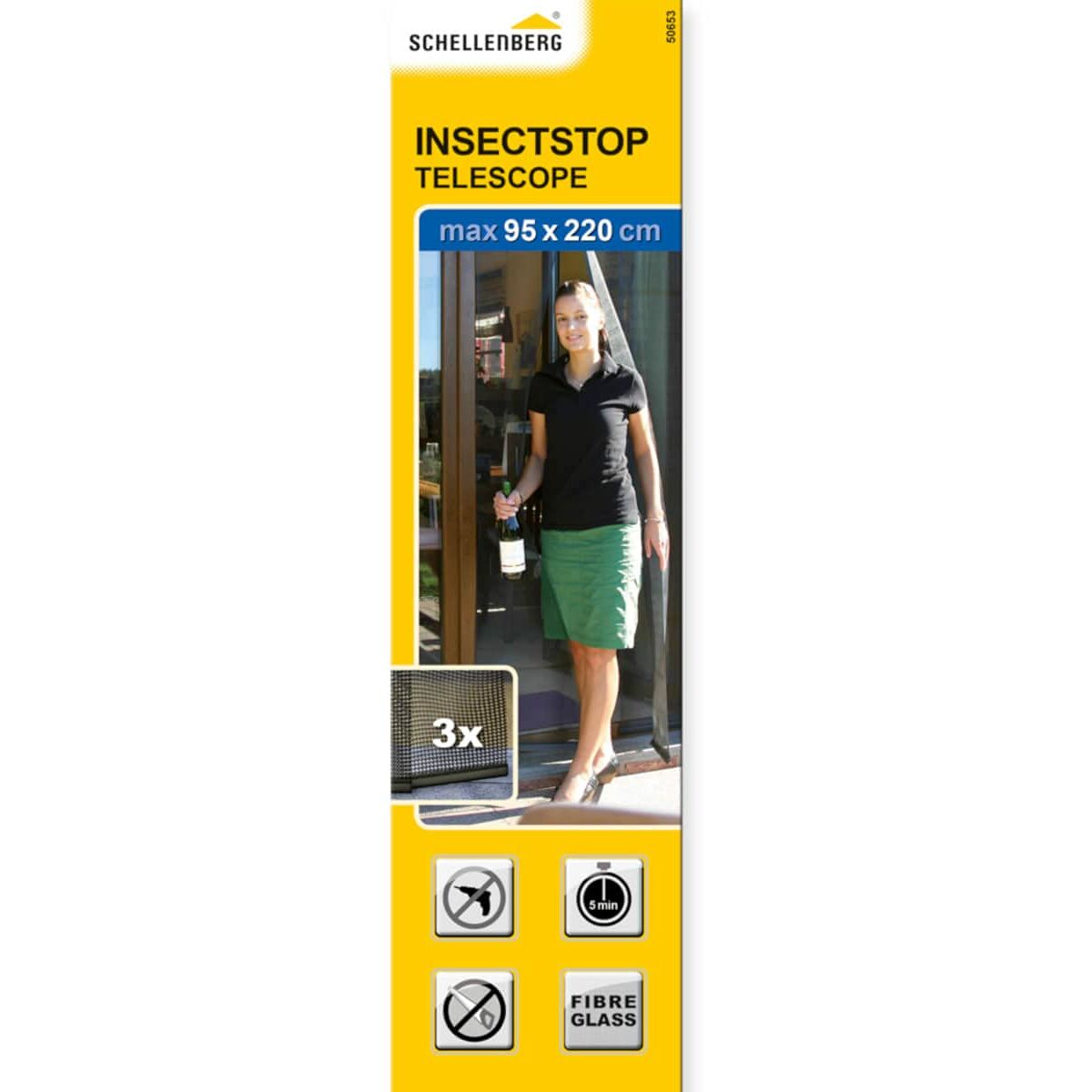 4003971506539 - Anti-Mosquito Curtain Doors Fibreglass Anthracite (95 x 220 cm)