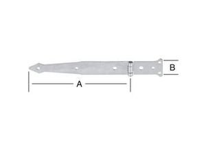 4003984320078 - Werfgehänge schwer verzinkt 500 x 55 mm Scharniere - Vormann