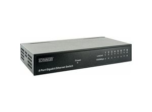 4004005010565 - 8-Port Netzwerkswitch NWSW8 011 schwarz Metallgehäuse bis zu 1000 Mbit s Netzwerktechnik - Schwaiger